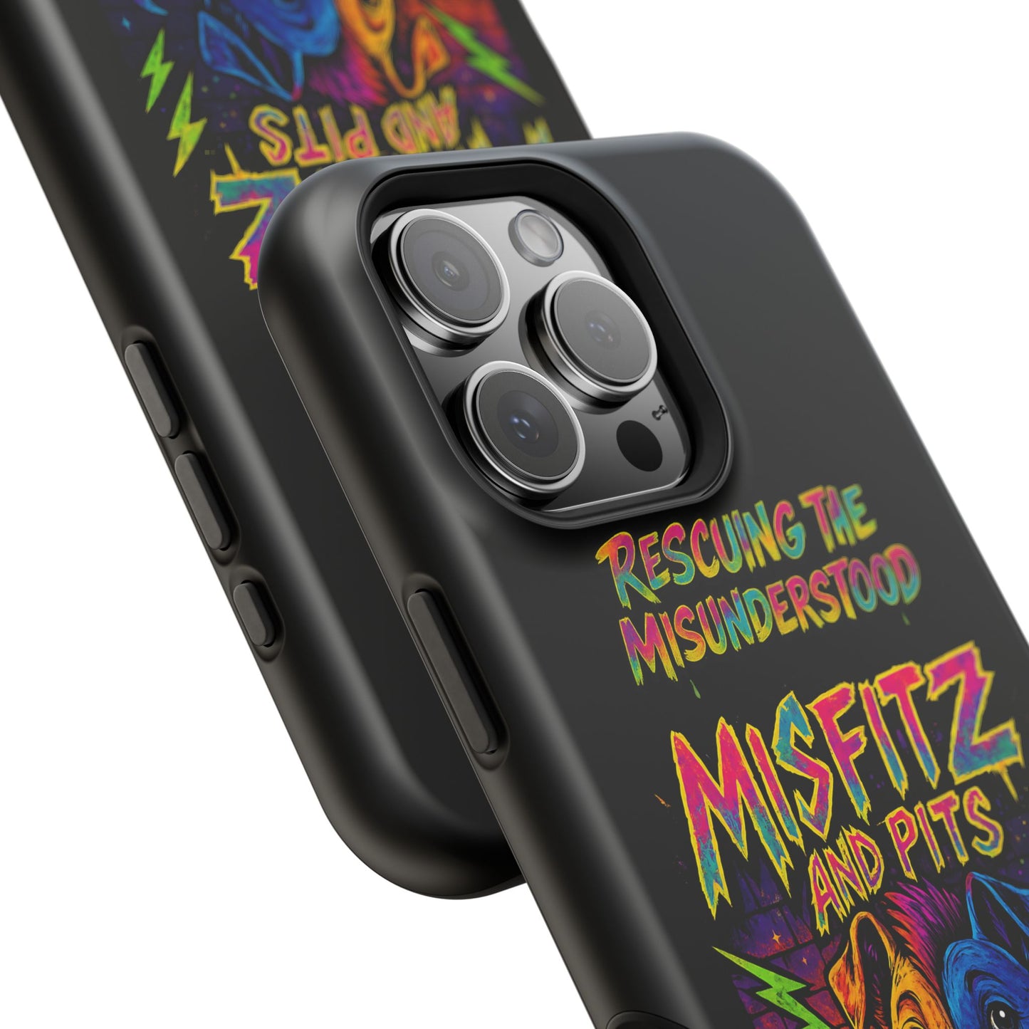 Misfits And Pits Animal Rescue Phone Case - Magnetic Tough Case, Dog Lovers, Pet Adoption, Gift for Animal Advocates, Eco-Friendly Design