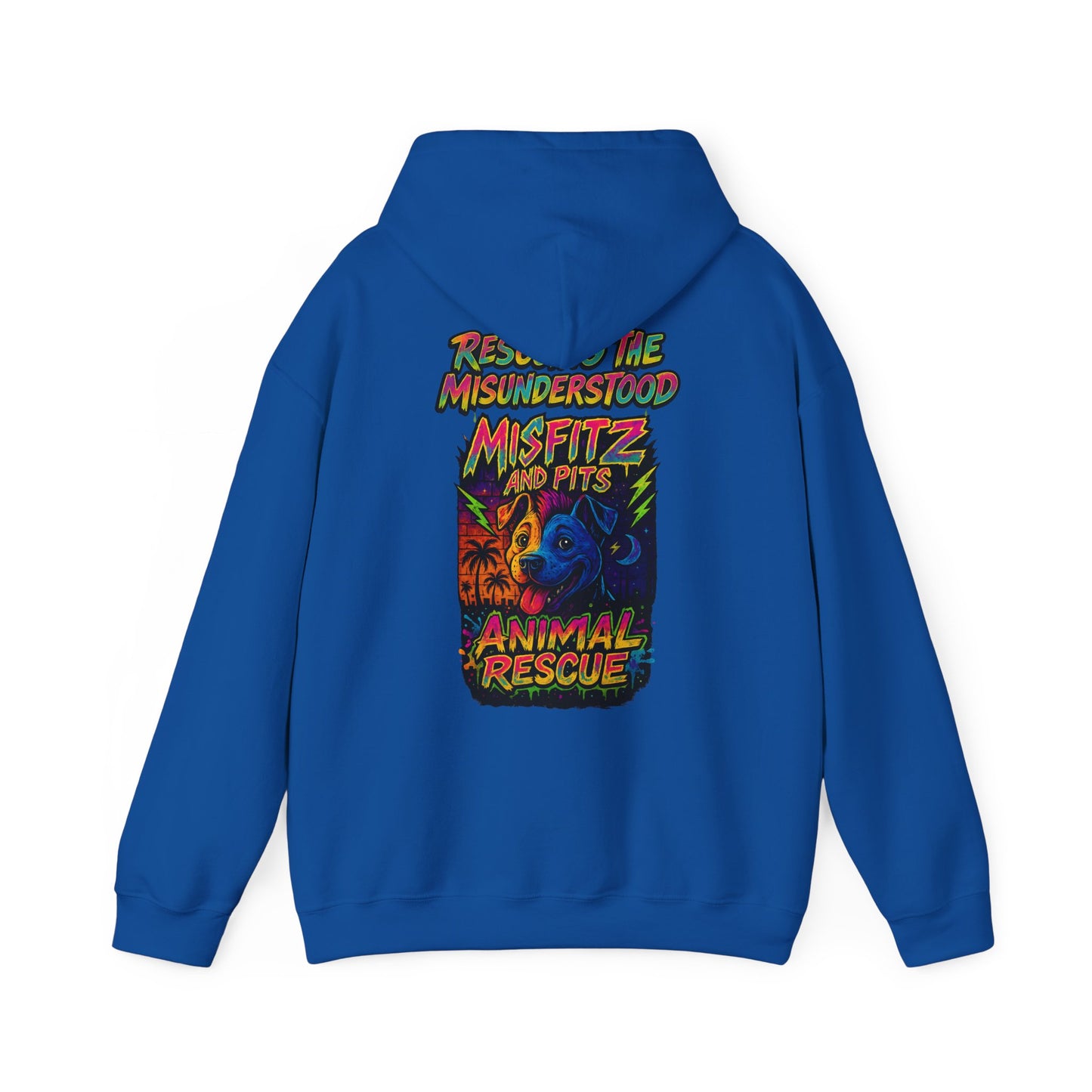 Misfitz And Pits Animal Rescue Hoodie, rescuing the misunderstood Cozy Sweatshirt for Pet Lovers, Ideal Gift for Animal Advocates, Perfect for Casual Days, Fundraiser Apparel