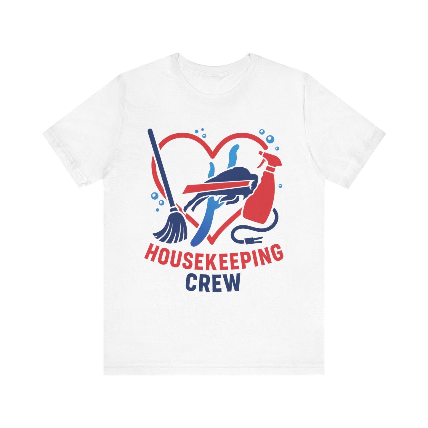 Buffalo Bills Housekeeping Crew Tee | Funny Cleaning Shirt, Gift for Housekeepers, Unisex Short Sleeve, Cleaning Staff Outfit, Home Care