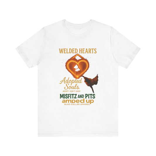 Adopted Souls T-Shirt, Unisex Pet Lover Tee, Animal Rescue Shirt, Welded Hearts Apparel, Gift for Animal Advocates