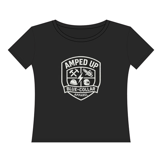 Amped Up Women's Curvy Tee - Blue Collar Graphic Shirt