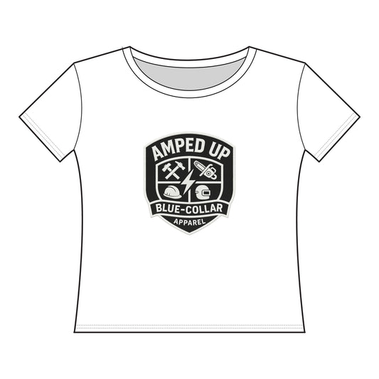 Amped Up Women's Curvy Tee - Blue Collar Graphic Shirt
