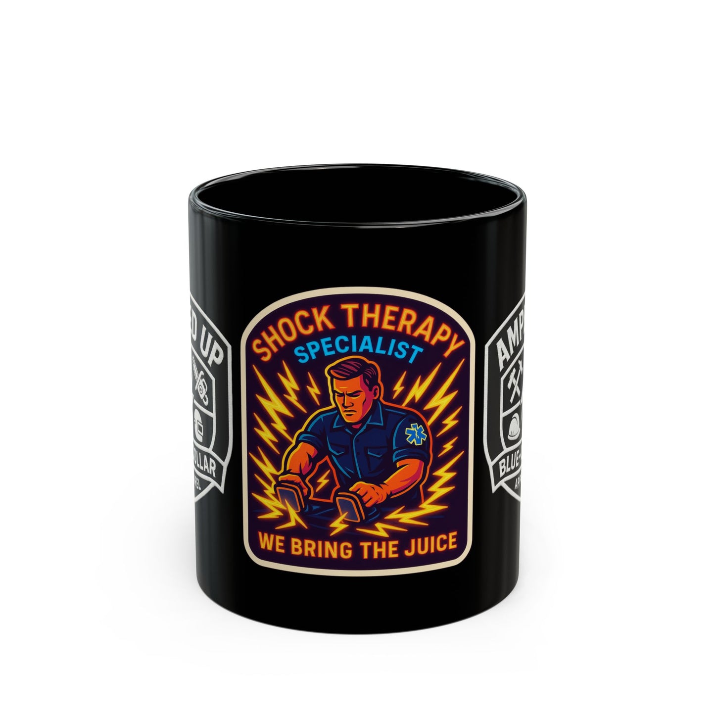 Shock Therapy Specialist EMT/Paramedic  Black Mug - 11oz & 15oz - Perfect Gift for Blue-Collar Workers