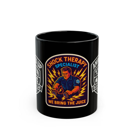 Shock Therapy Specialist EMT/Paramedic  Black Mug - 11oz & 15oz - Perfect Gift for Blue-Collar Workers