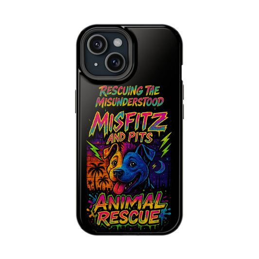 Misfits And Pits Animal Rescue Phone Case - Magnetic Tough Case, Dog Lovers, Pet Adoption, Gift for Animal Advocates, Eco-Friendly Design