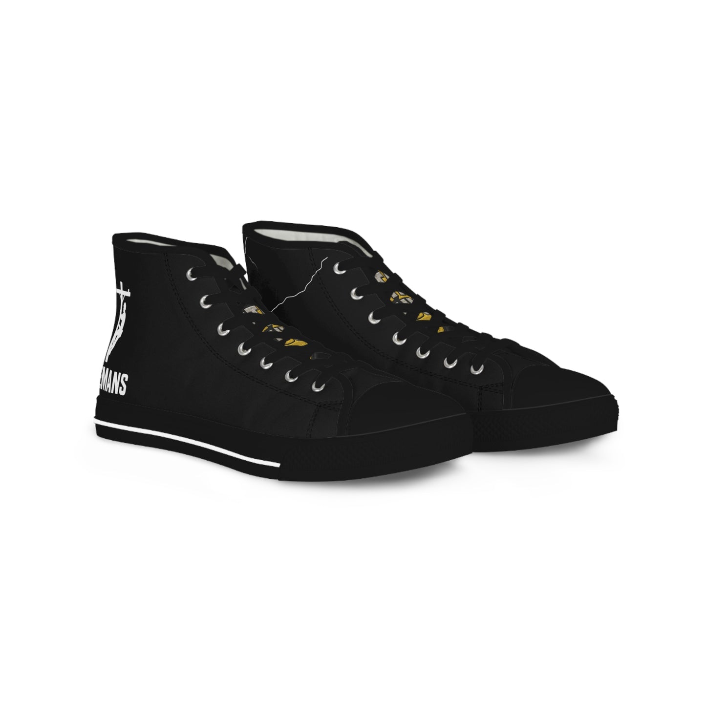 a play on you know what brand 😂Men's High Top Sneakers - Stylish Black Casual Footwear for Everyday Adventures