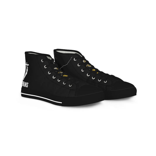 a play on you know what brand 😂Men's High Top Sneakers - Stylish Black Casual Footwear for Everyday Adventures