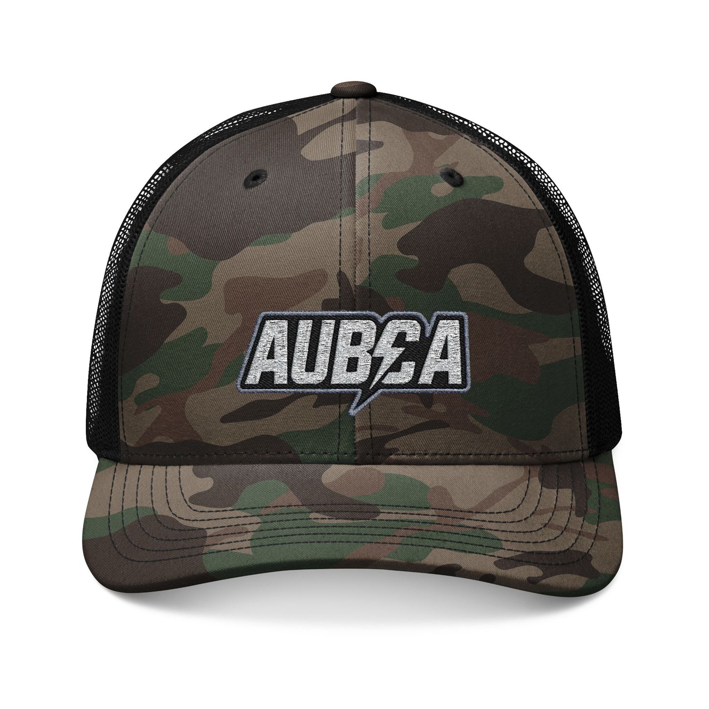 Aubca (amped up)Camouflage Embroidered Trucker Hat for Outdoor Adventures