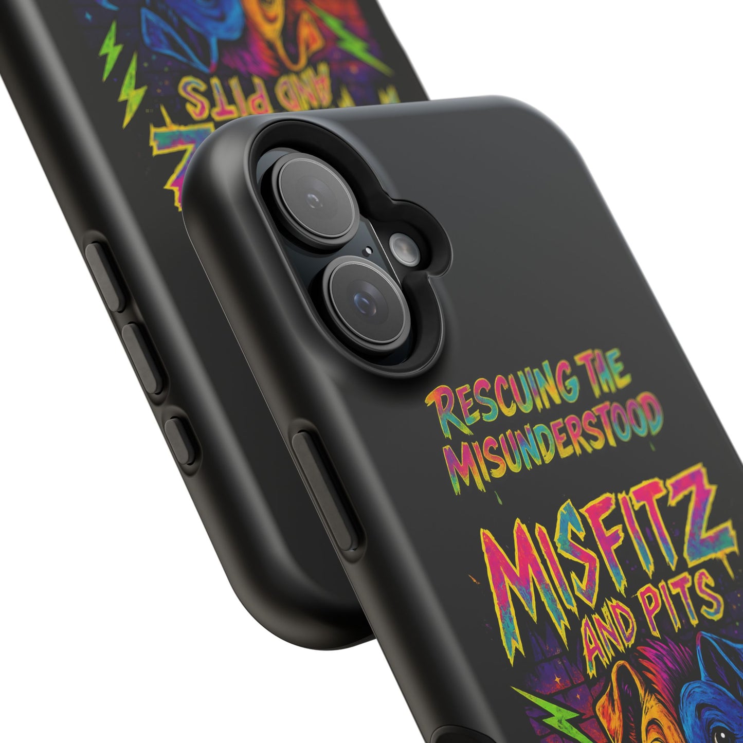 Misfits And Pits Animal Rescue Phone Case - Magnetic Tough Case, Dog Lovers, Pet Adoption, Gift for Animal Advocates, Eco-Friendly Design