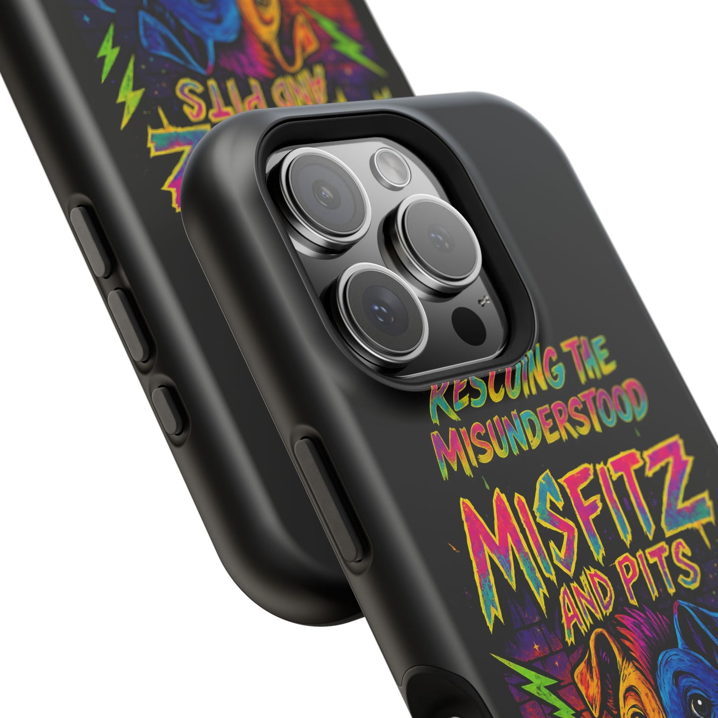 Misfits And Pits Animal Rescue Phone Case - Magnetic Tough Case, Dog Lovers, Pet Adoption, Gift for Animal Advocates, Eco-Friendly Design
