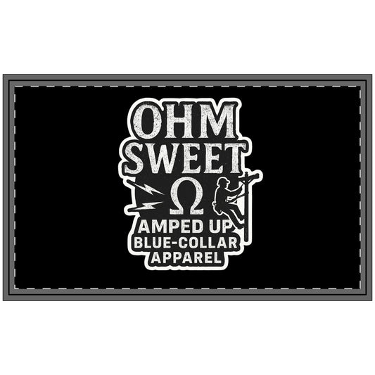 Funny Blue-Collar Polyester Doormat - "Ohm Sweet Ohm" Entrance Rug