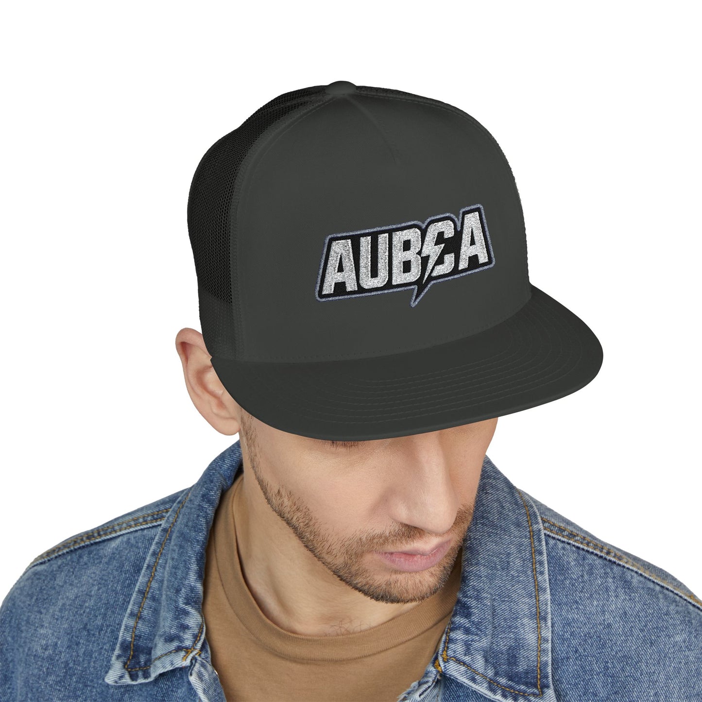 AUBCA (amped up)Embroidered 5 Panel Trucker Cap - AUBEA