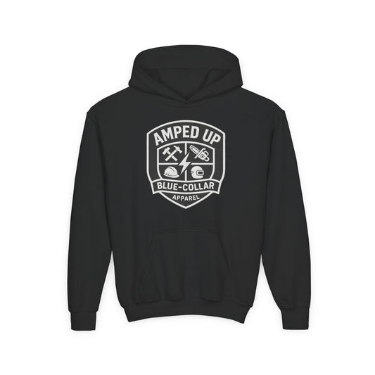 Youth Heavy Blend Hoodie - Amped Up Blue-Collar Apparel