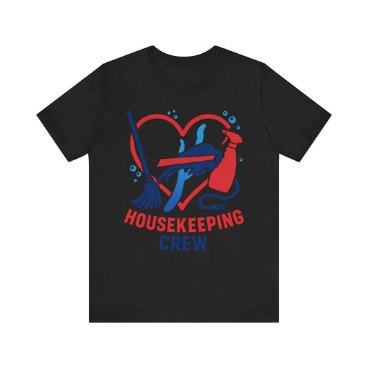 Buffalo Bills Housekeeping Crew Tee | Funny Cleaning Shirt, Gift for Housekeepers, Unisex Short Sleeve, Cleaning Staff Outfit, Home Care
