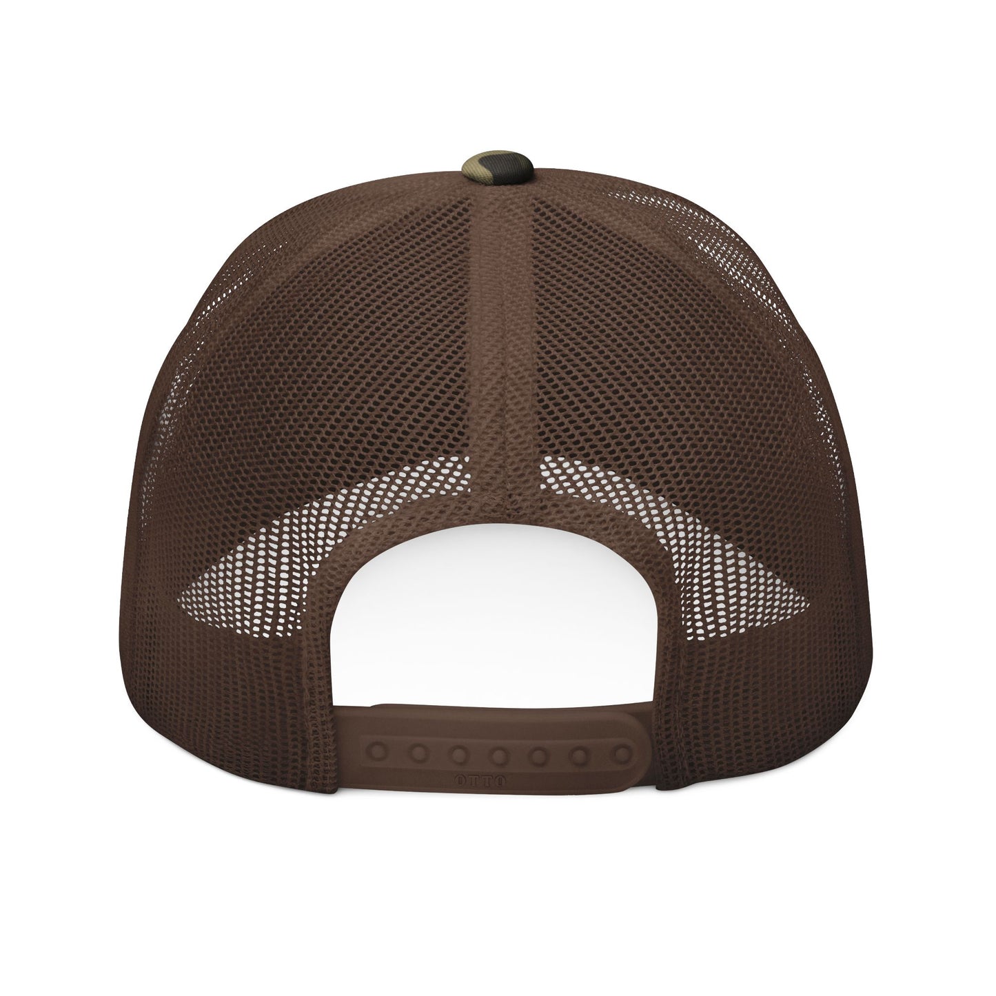 Camouflage Trucker Hat with Embroidered Lightning Bolt