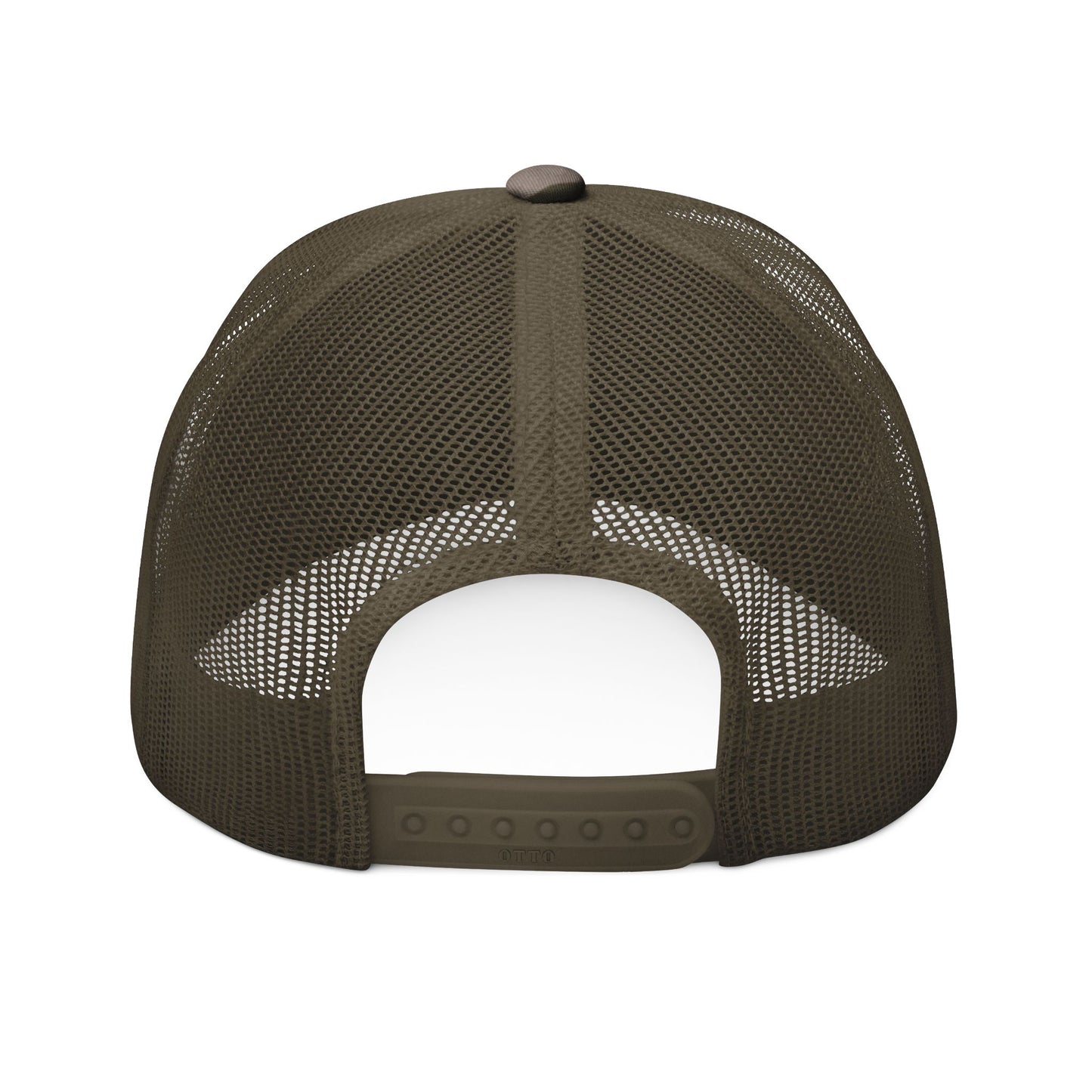 Camouflage Trucker Hat with Embroidered Lightning Bolt