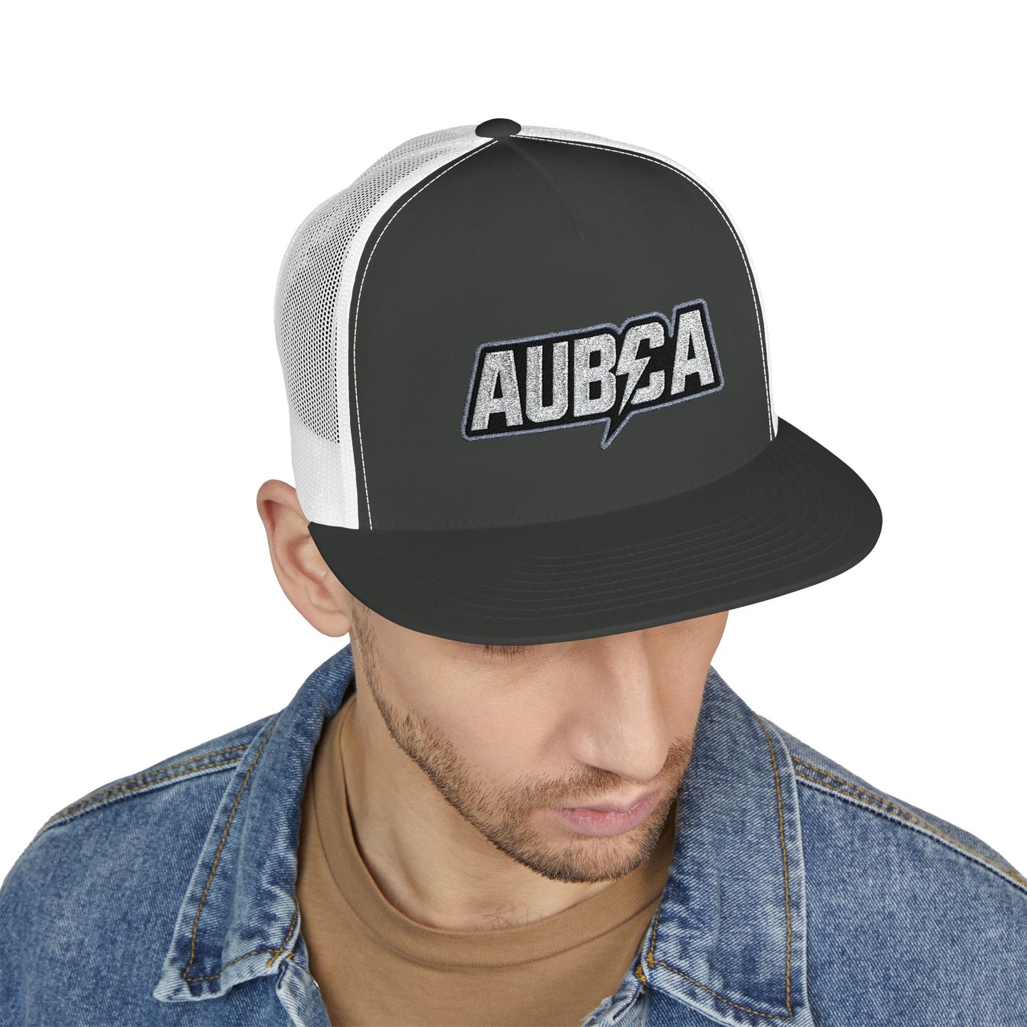 AUBCA (amped up)Embroidered 5 Panel Trucker Cap - AUBEA