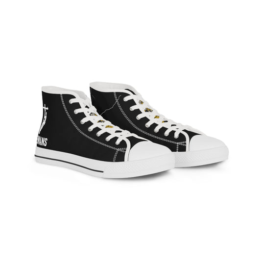 a play on you know what brand 😂Men's High Top Sneakers - Stylish Black Casual Footwear for Everyday Adventures