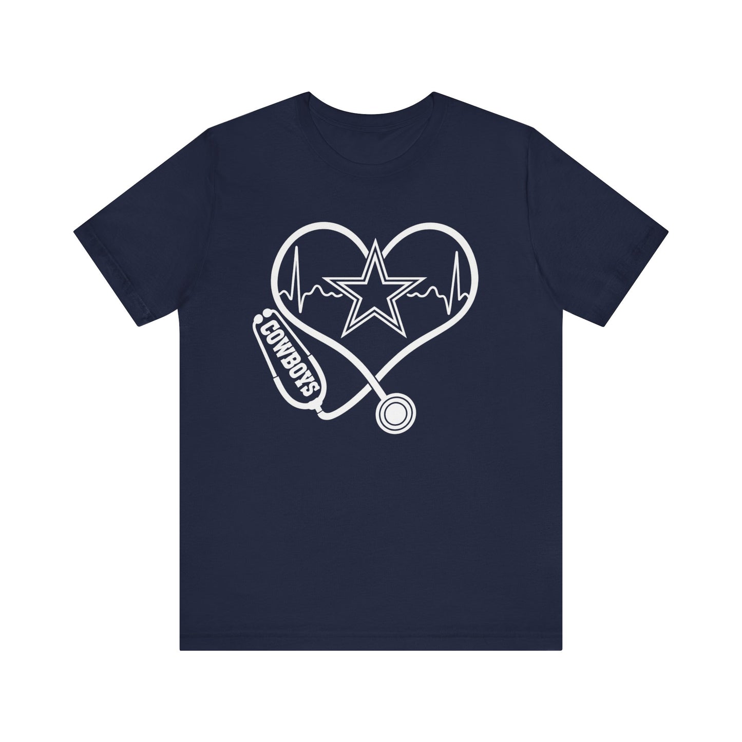 Dallas Nurse Jersey Tee - Casual Wear, Gift Idea, Heart Design, Fun Fashion, Everyday Comfort