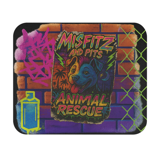 Misfitz And Pits Animal Rescue Mouse Pad, Fun Office Gift, Pet Lover Accessory, Gamer Mousepad, Creative Desk Décor