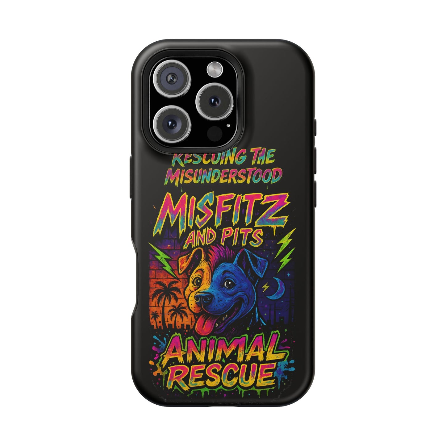 Misfits And Pits Animal Rescue Phone Case - Magnetic Tough Case, Dog Lovers, Pet Adoption, Gift for Animal Advocates, Eco-Friendly Design
