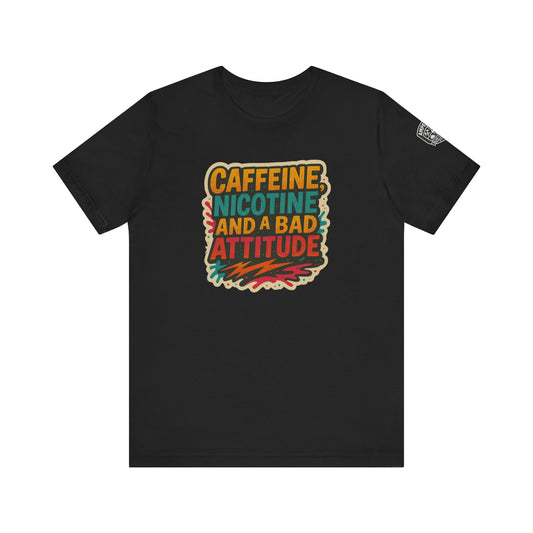 Caffeine & Attitude Unisex Tee – Fun Short Sleeve Shirt for Coffee Lovers