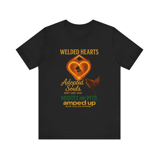 Adopted Souls T-Shirt, Unisex Pet Lover Tee, Animal Rescue Shirt, Welded Hearts Apparel, Gift for Animal Advocates