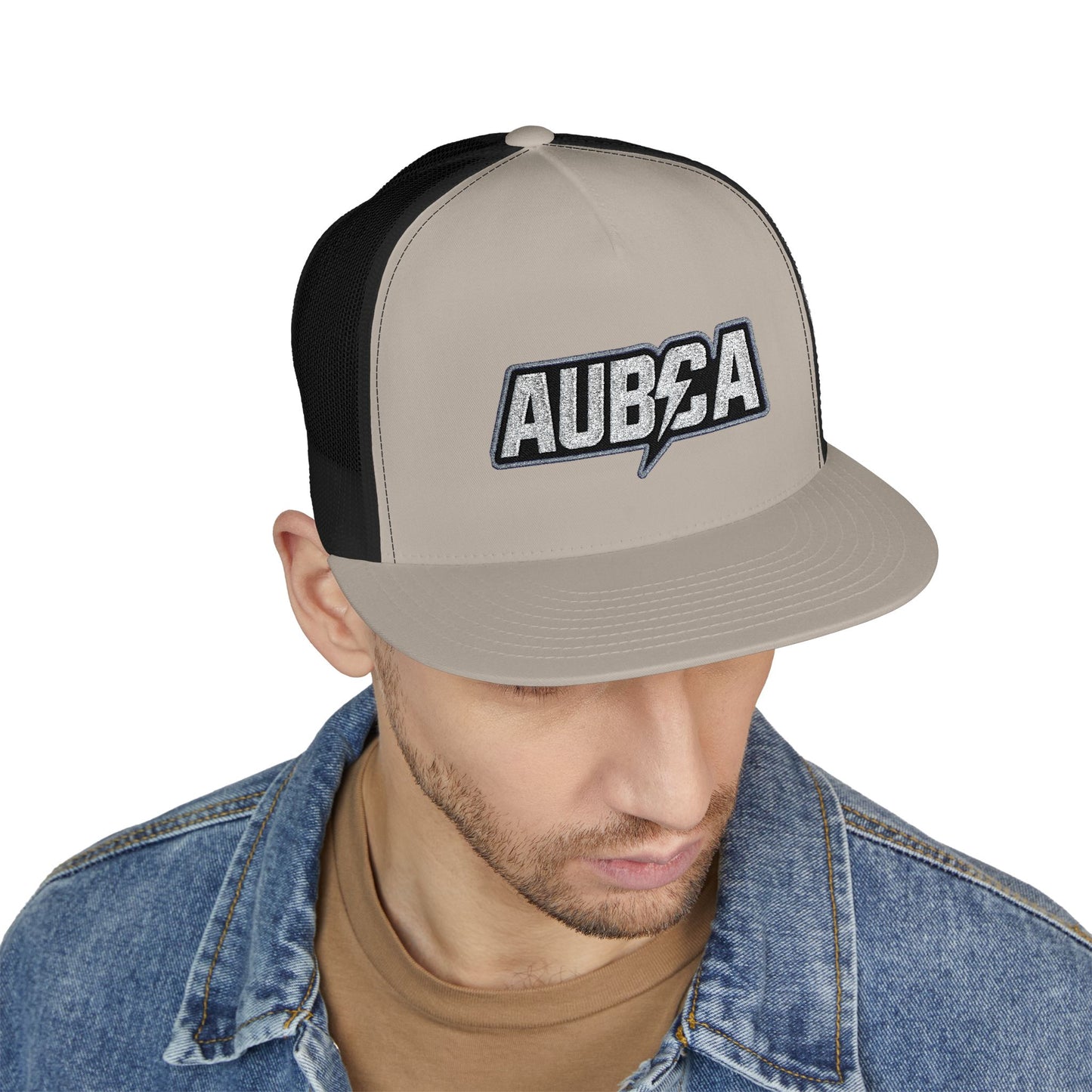 AUBCA (amped up)Embroidered 5 Panel Trucker Cap - AUBEA