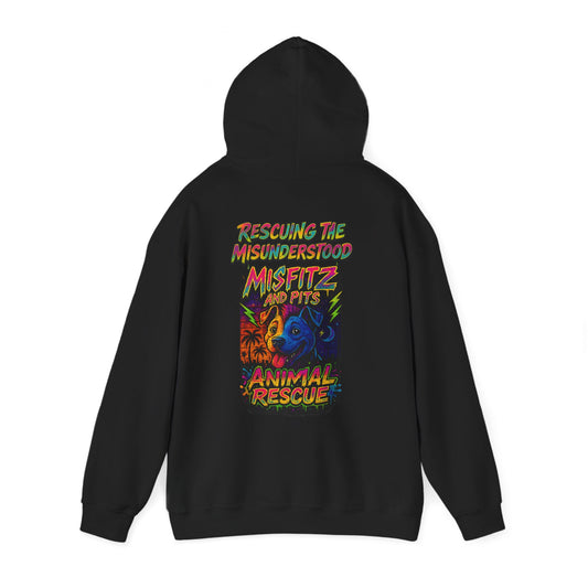 Misfitz And Pits Animal Rescue Hoodie, rescuing the misunderstood Cozy Sweatshirt for Pet Lovers, Ideal Gift for Animal Advocates, Perfect for Casual Days, Fundraiser Apparel