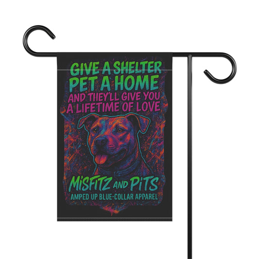 Vibrant Pet Adoption Garden Banner | Colorful Outdoor Decor, Dog Lover Gift, Home & Garden Decoration, Yard Flag, Animal Rescue Support