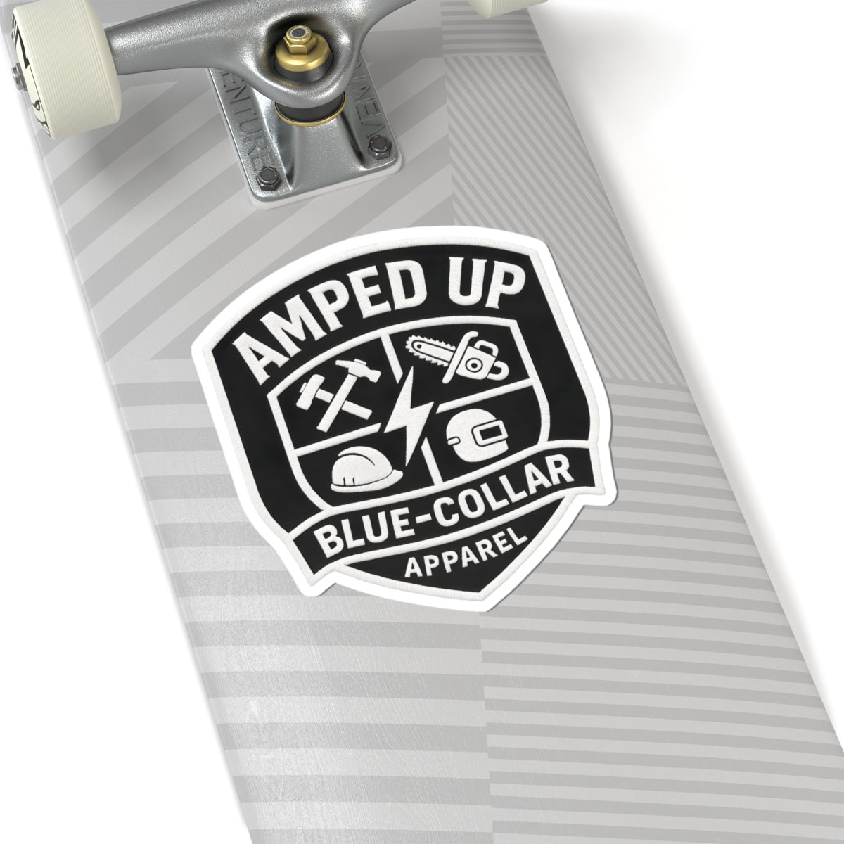 Amped Up Blue-Collar Kiss-Cut Stickers - Durable and Stylish for Tradespeople