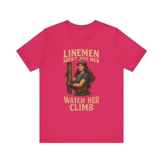 Watch Her Climb – Women’s Lineman Shirt” Unisex Jersey Short Sleeve