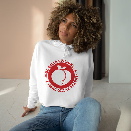Blue Collar Pillows Crop Hoodie - Casual Stylish Comfort