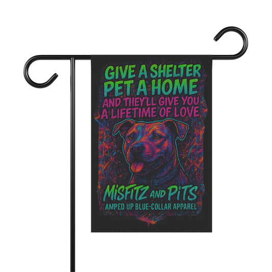 Vibrant Pet Adoption Garden Banner | Colorful Outdoor Decor, Dog Lover Gift, Home & Garden Decoration, Yard Flag, Animal Rescue Support
