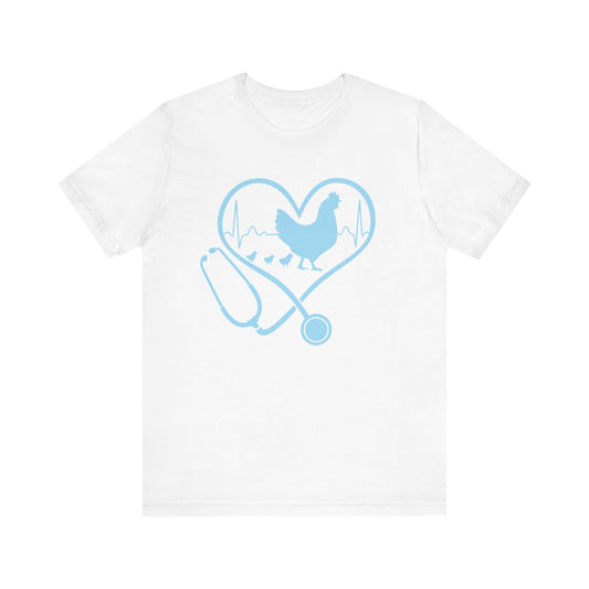 Chicken Love Healtcare Unisex Tee - Veterinary Humor, Animal Lover Gift, Farm Life Shirt, Unique Graphic Tee, Funny Animal Apparel