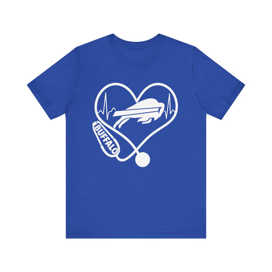 Buffalo Bills Heartbeat Unisex Tee, Casual Fashion, Gift for Buffalonians, Heartbeat T-shirt, City Pride Wear