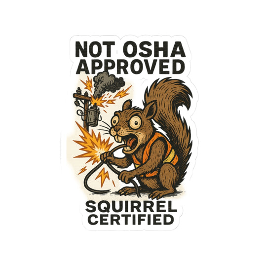 Funny Squirrel Stickers, Not OSHA Approved, Unique Laptop Decor, Hilarious Gift for Animal Lovers, Quirky Bedroom Wall Art